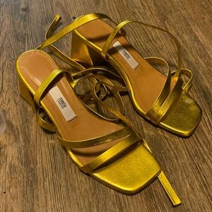 Miista Gold Strappy Sandals